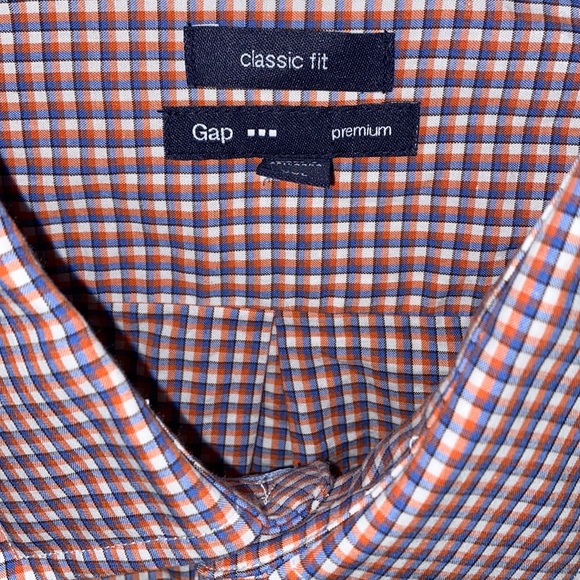 Gap Orange and Blue Button Down Shirt - Picture 2 of 3